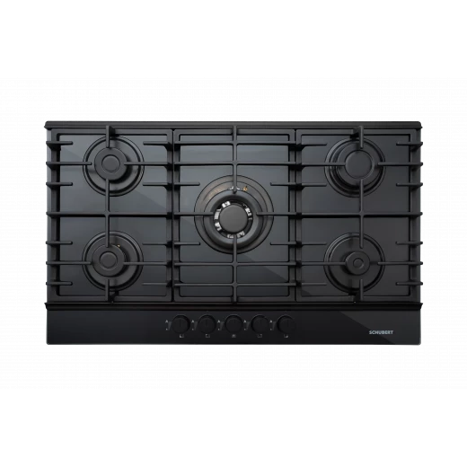 Schubert Built-In Gas Hob 90cm Black Glass Cast Iron - THETA A9501 Schubert Built-In Gas Hob 90cm Black Glass Cast Iron - THETA A9501
